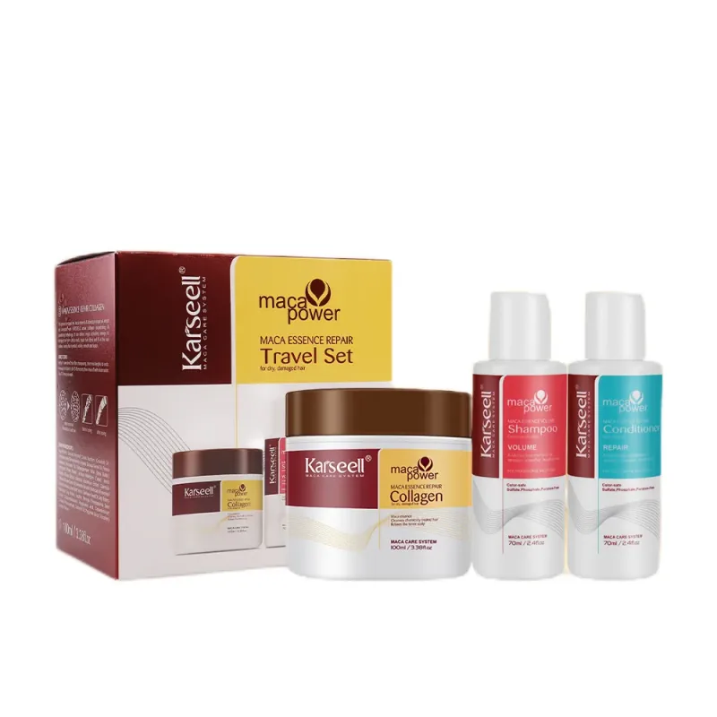 Karseell Collagen Haarmaske mit Shampoo und Spülung Reise-Set
