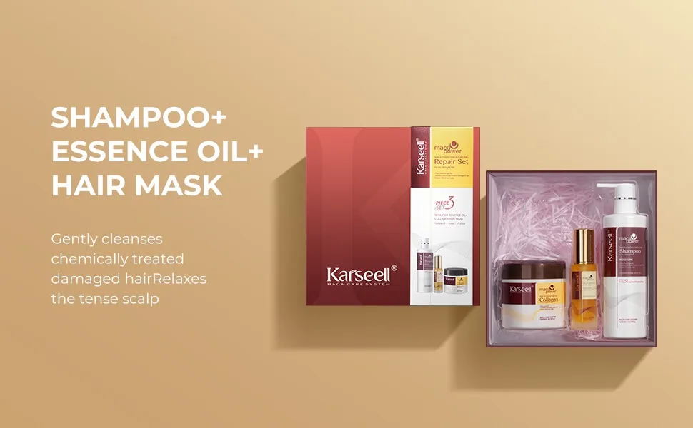 Karseell Kollagen Haar Maske+Haar Shampoo+Arganöl Set